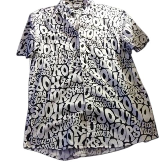 Michael Kors Black and White Casual Button Down Shirt - Picture 1 of 4